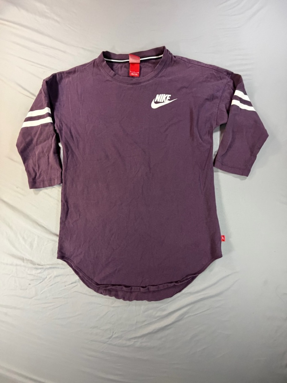 Vtg Nike Varsity Shirt Raglan 3/4 Sleeves JUST DO IT Red Tag Women’s small